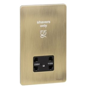 SCHNEIDER 115230V Shaver Socket Antique Brass
