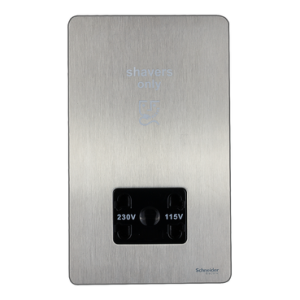 SCHNEIDER 115230V Shaver Socket Stainless Steel
