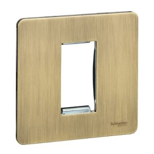 SCHNEIDER 1 Gang Euro Plate Antique Brass