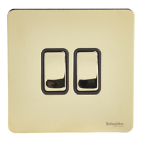 SCHNEIDER Switch 16Ax 2Gang 2Way Satin Chrome