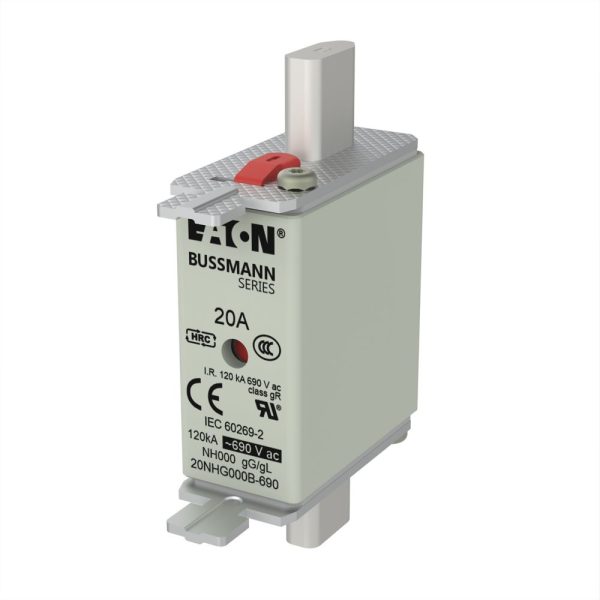 NH FUSE 20A 500V GL/GG SIZE 000 DUAL IN-Eaton