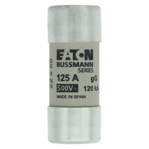 125A, 22 x 58, 500VAC CYLINDRICAL GG FUSE-Eaton