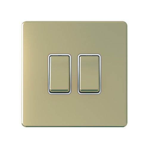 10A 2 Gang 2 Way Switch Gold – Snowlite