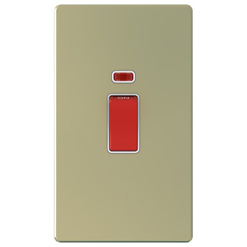 45A 1 Gang Double Pole Gold Switch with Neon3X6 – Snowlite