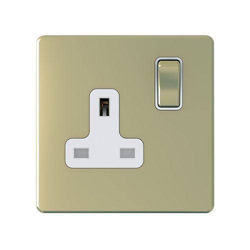 13A 1 Gang Switch socket Single Pole Gold – Snowlite