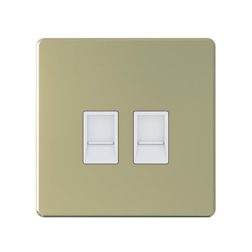 2 Gang Data Gold Socket RJ45 Cat6 – Snowlite