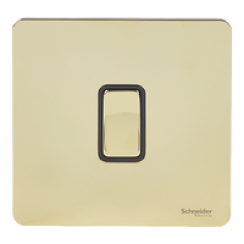 SCHNEIDER Switch 16Ax 1 Gang 2 Way Polished Brass