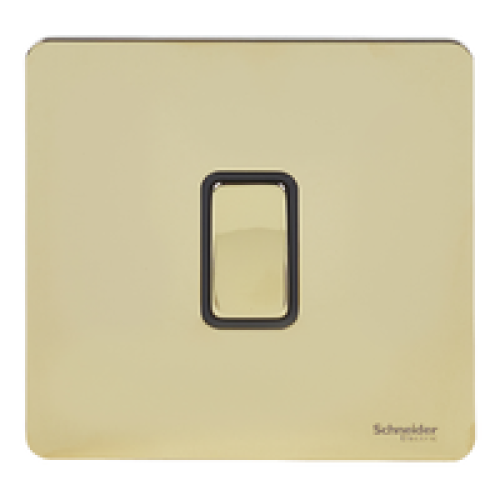 SCHNEIDER 10A 1Gang Intermediate Switch Polished Brass