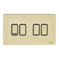 SCHNEIDER 10A 4 Gang 2 W Switch(3x6) Polished Brass-Schneider