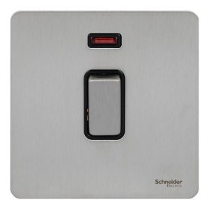 SCHNEIDER 20A 1 Gang DP Switch with Neon Stainless Steel