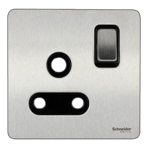 SCHNEIDER 15A 1G Switch Socket Stainless Steel-Schneider