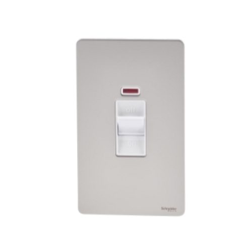 SCHNEIDER 16Ax 2 Gang  2 W  Switch Pearl Nickel-Schneider