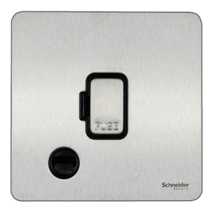 SCHNEIDER 13A UnSwitched FCU With Flex Outlet Stainless Steel