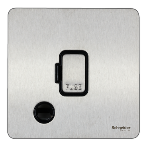 SCHNEIDER 13A UnSwitched FCU With Flex Outlet Stainless Steel-Schneider