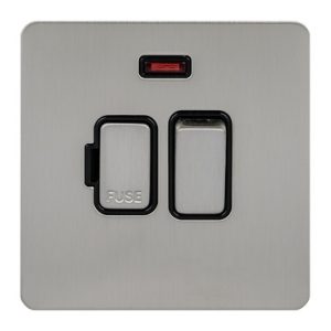 SCHNEIDER 13A DP Switched FCU With Neon stainless Steel