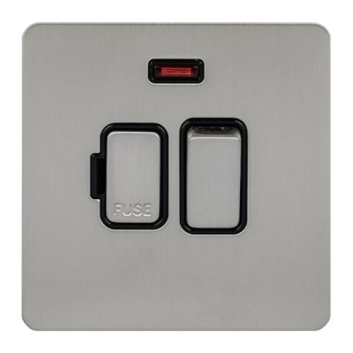 SCHNEIDER 13A DP Switched FCU With Neon stainless Steel-Schneider