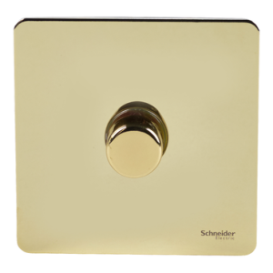 SCHNEIDER 1G 2W  400W Dimmer  Polished Brass