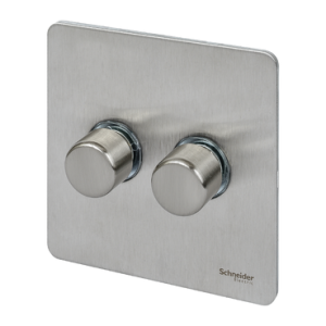 SCHNEIDER 2G 2W 250W Push Dimmer  Stainless Steel