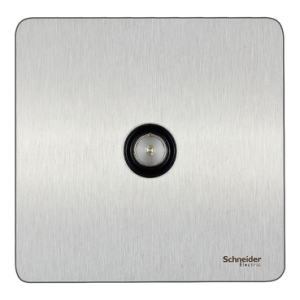 SCHNEIDER 1 Gang TV C0-Axial Outlet Stainless Steel