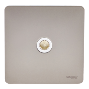 SCHNEIDER 1 Gang TV C0-Axial outlet Pearl Nickel