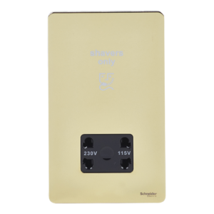 SCHNEIDER 115230V Shaver Socket Polished Brass