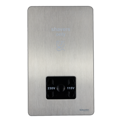SCHNEIDER 115230V Shaver Socket Stainless Steel-Schneider