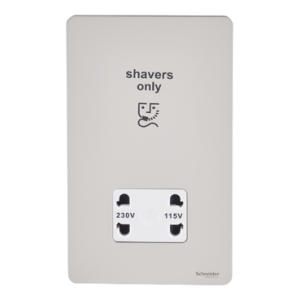 SCHNEIDER 115230V Shaver Socket Pearl Nickel