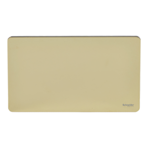 SCHNEIDER 2Gang Plate Polished Brass
