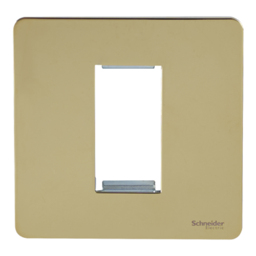 SCHNEIDER 1 Gang Euro Plate Polished Brass-Schneider