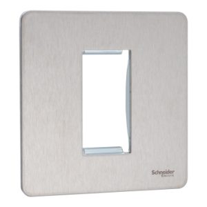 SCHNEIDER 1 Gang Euro Plate Stainless Steel