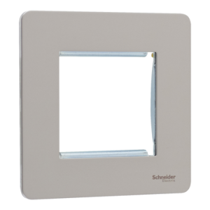 SCHNEIDER 2Gang Euro Plate  Pearl Nickel