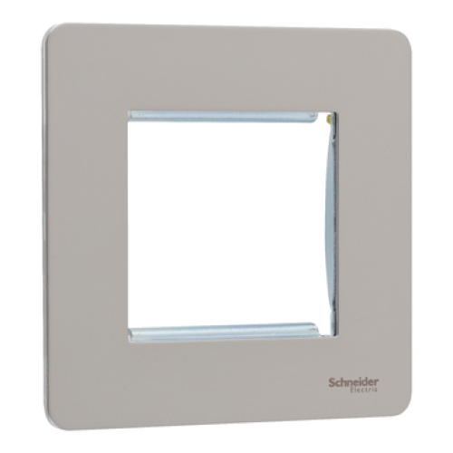 SCHNEIDER 2Gang Euro Plate  Pearl Nickel-Schneider