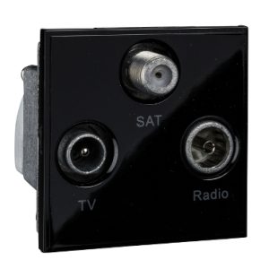 SCHNEIDER TV FM/SA 2 Gang Euro Module Stainless Steel