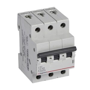 LEGRAND MCB RX 6000 - 3P 400V~ 10A C curve - IP20 protection - 6000A breaking capacity - Fingerproof protection