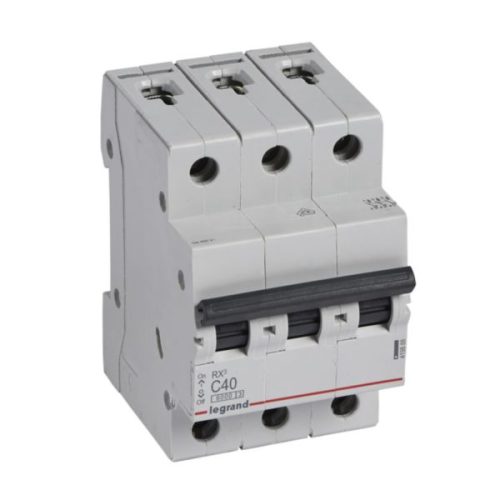 MCB RX 6000 – 3P – 400V~ – 40A – C curve – 6000A capacity – IP20 – fingerproof-Legrand