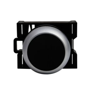 Pushbutton, flush, black, momentary-Eaton