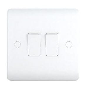 10A Switch 2 Gang 2 Way -Snowlite
