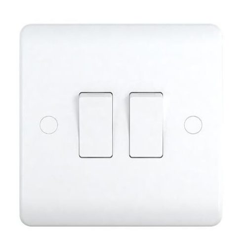 10A Switch 2 Gang 2 Way -Snowlite