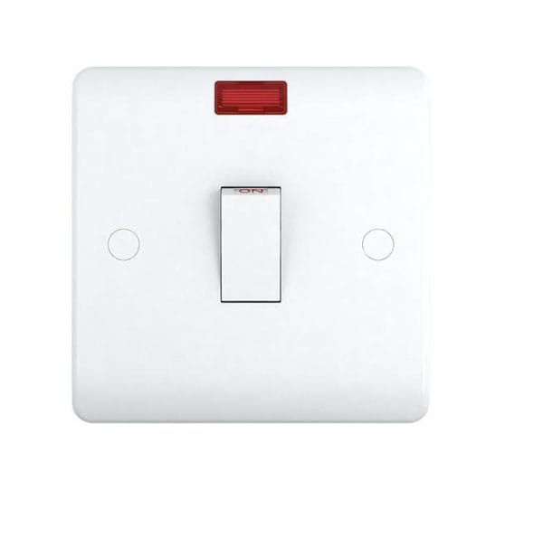 Double Pole Switch With Neon 20A 1 Gang - Snowlite