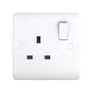 13A 1 Gang Switch socket Single Pole - Snowlite