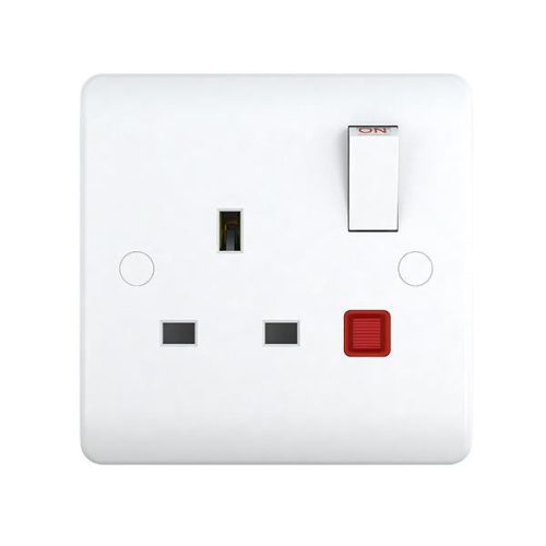13A 1 Gang Switch socket Single Pole with Neon – Snowlite