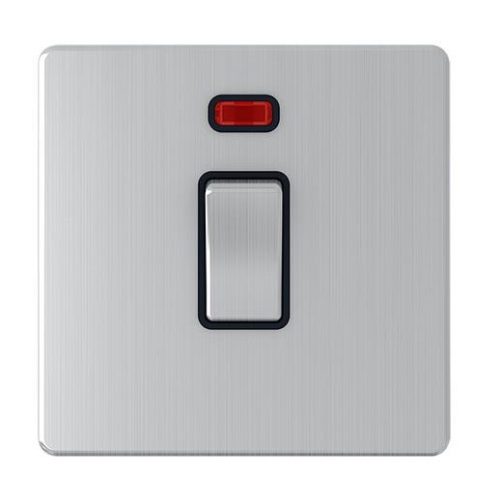 1 Gang Double Pole Silver Switch With Neon 20A – Snowlite