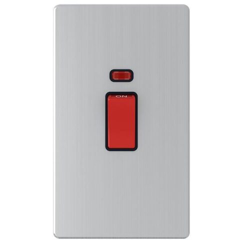 1 Gang Double Pole Silver Switch with Neon 3X6 45A – Snowlite