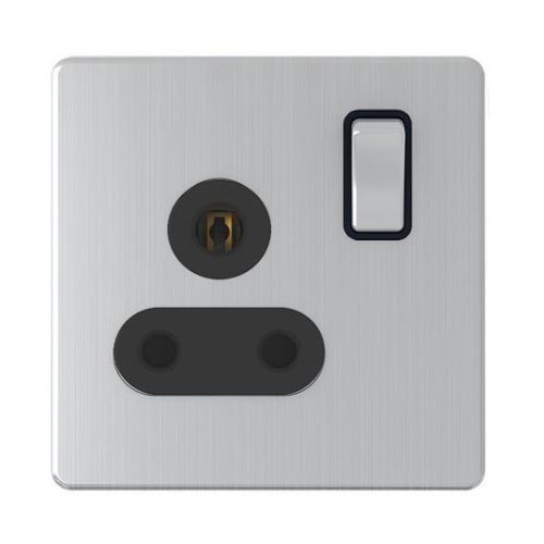 15A 1 Gang Switch socket Silver  – Snowlite