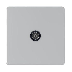 1 Gang TV Socket Silver - Snowlite