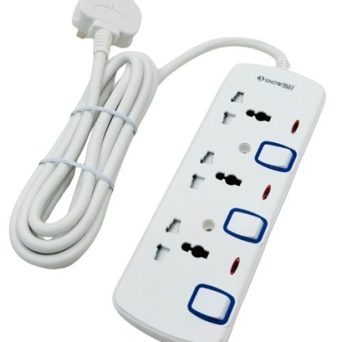 Snowlite 2 Way 3 Meters Extension Socket Cord 13A 250V Universal-Snowlite