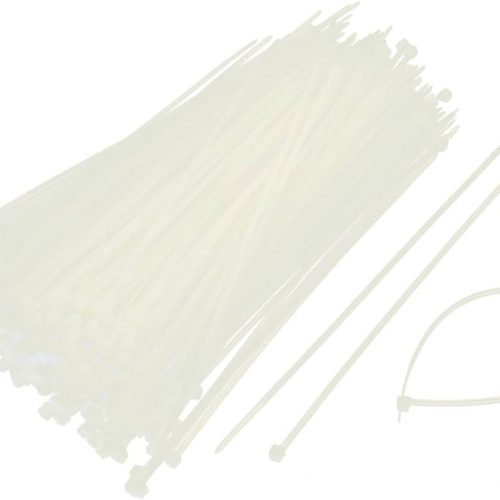 Volt Cable Tie (300mm x 4.8mm) ,Pack of 100, Nylon Zip Ties, Self Locking Mechanism, Black and White-Volt