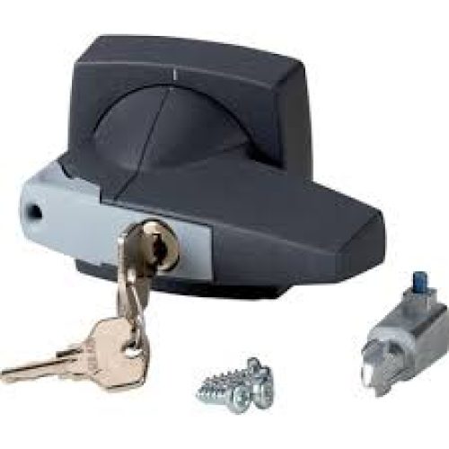 Rotary handle, 6mm, door installation, gray, cylinder lock-Eaton