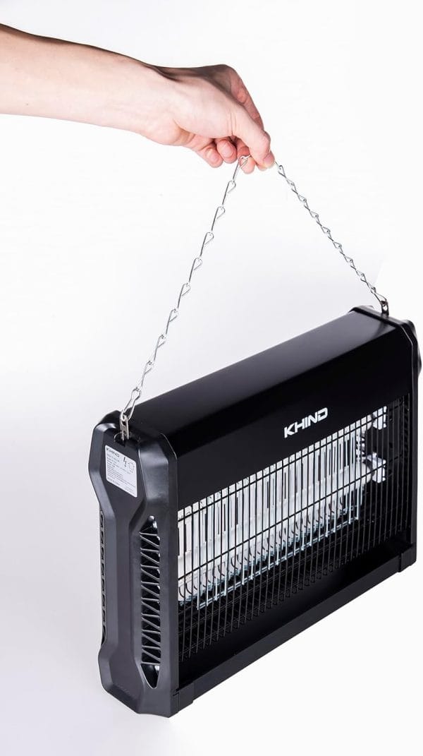 KHIND Insect Killer/Zapper, 2x10W T8 Tube, Fire Retardant Plastic and Metal Body, No Radiation, Non Toxic, Chain for Hanging, 80sq.m Coverage, Black – IK7102-Snowlite - Image 2